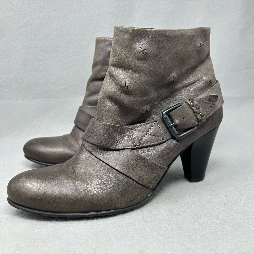 Salamander Boots Womens EU 38 Side Zip Heels Ankle Booties Brown Casual Comfort